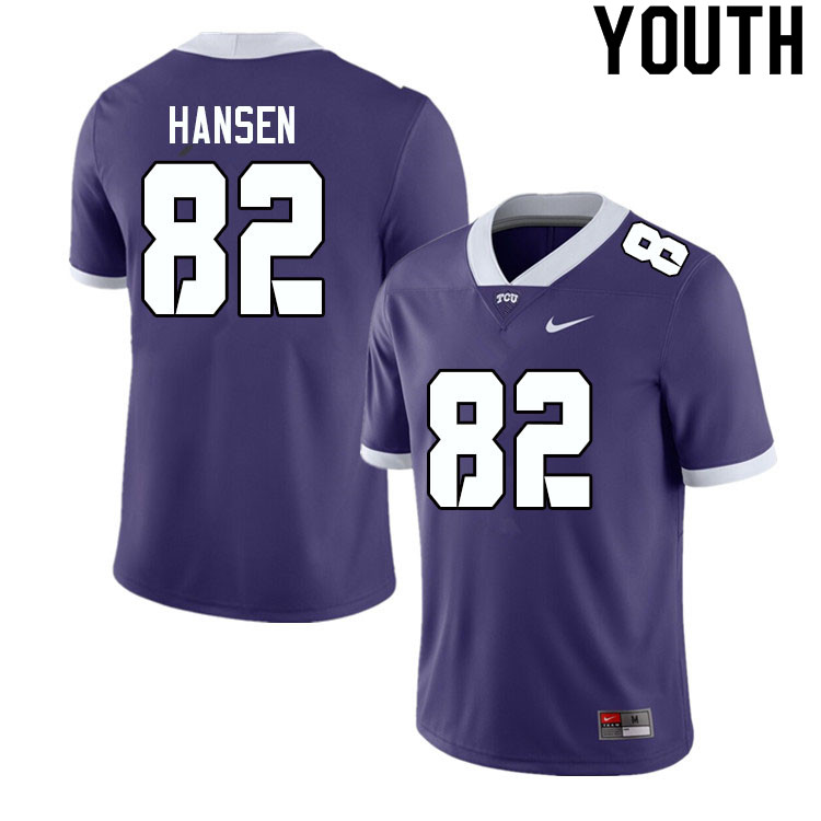 Youth #82 Mitchell Hansen TCU Horned Frogs College Football Jerseys Sale-Purple